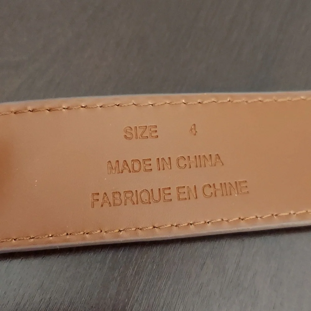 LAUREN Ralph Lauren Brown Faux Leather Belt with Goldtone Ring Detail Size 4 - Picture 12 of 15